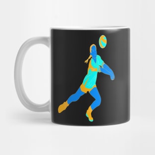 SURREAL RETRO NEON GIRL VOLLEYBALL PLAYER Mug